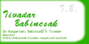 tivadar babincsak business card